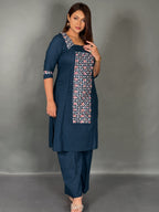 Navy Royale Lambani  Cotton Co-ord Set