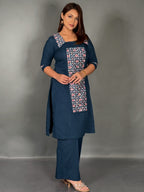 Navy Royale Lambani  Cotton Co-ord Set