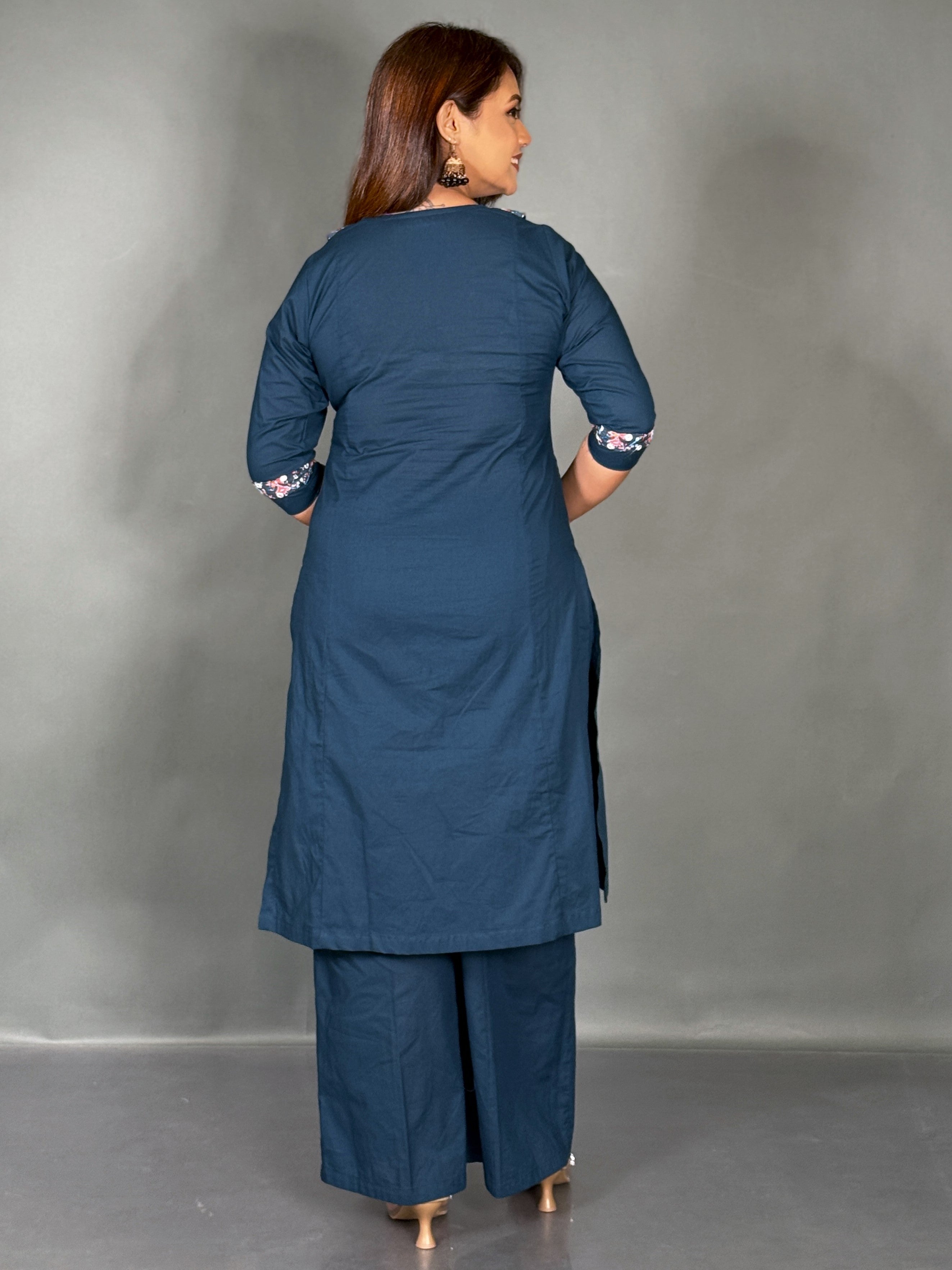 Navy Royale Lambani  Cotton Co-ord Set