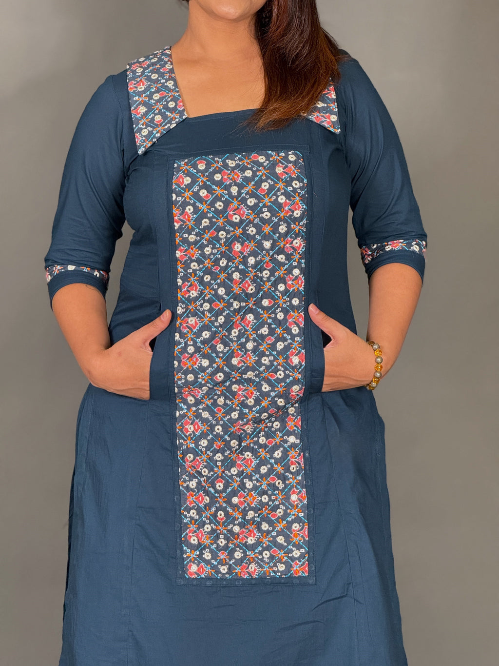Navy Royale Lambani  Cotton Co-ord Set