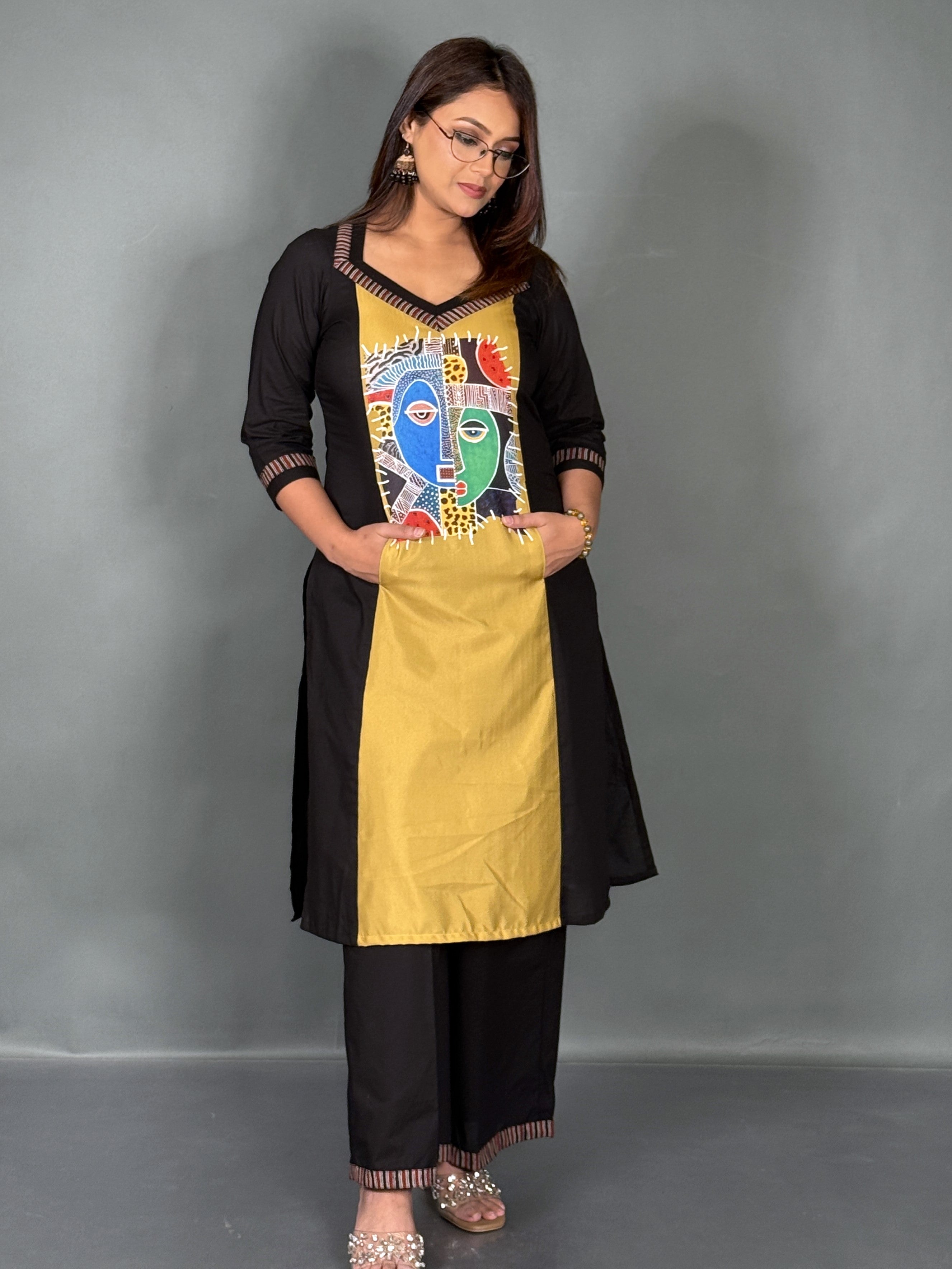 Midnight Mustard Cotton Co-Ord Set