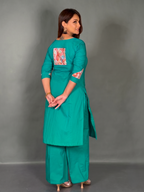 Rama Green Pure Cotton Lambani Co-Ord Set