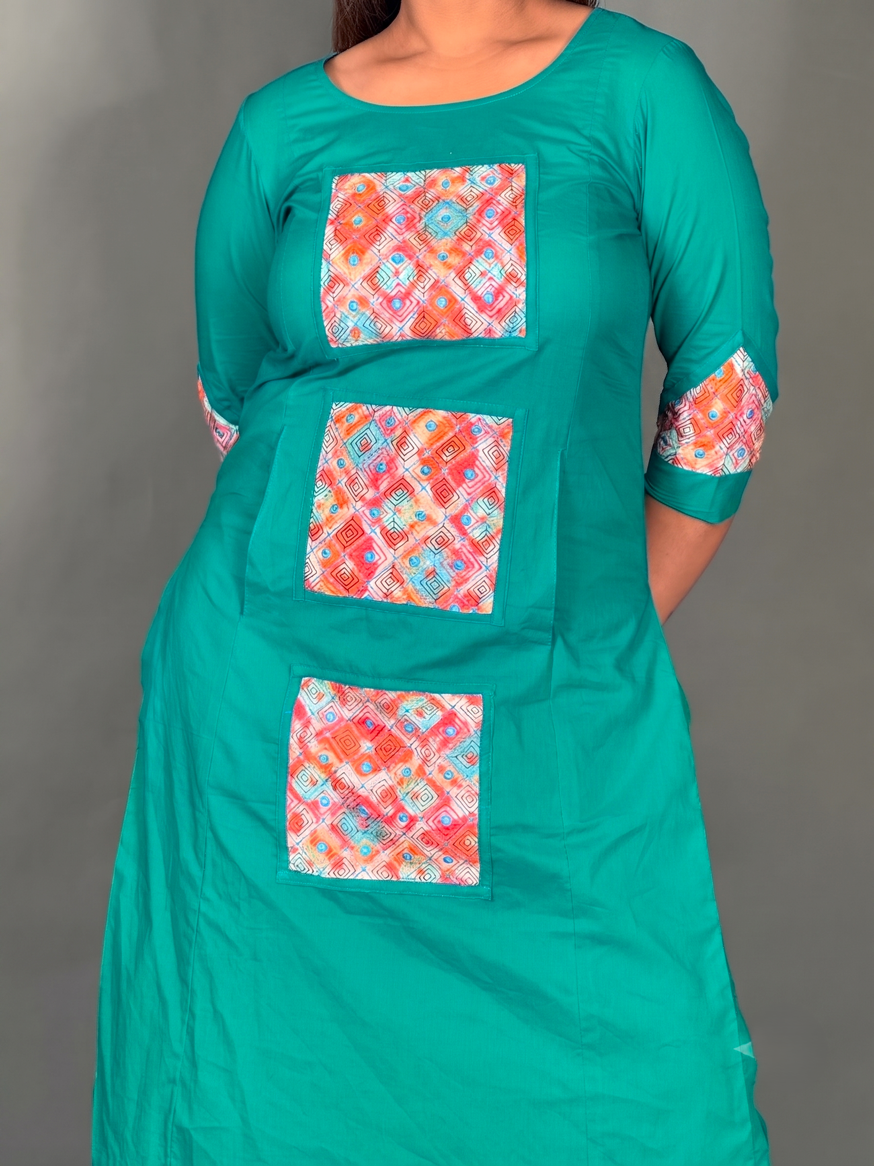 Rama Green Pure Cotton Lambani Co-Ord Set