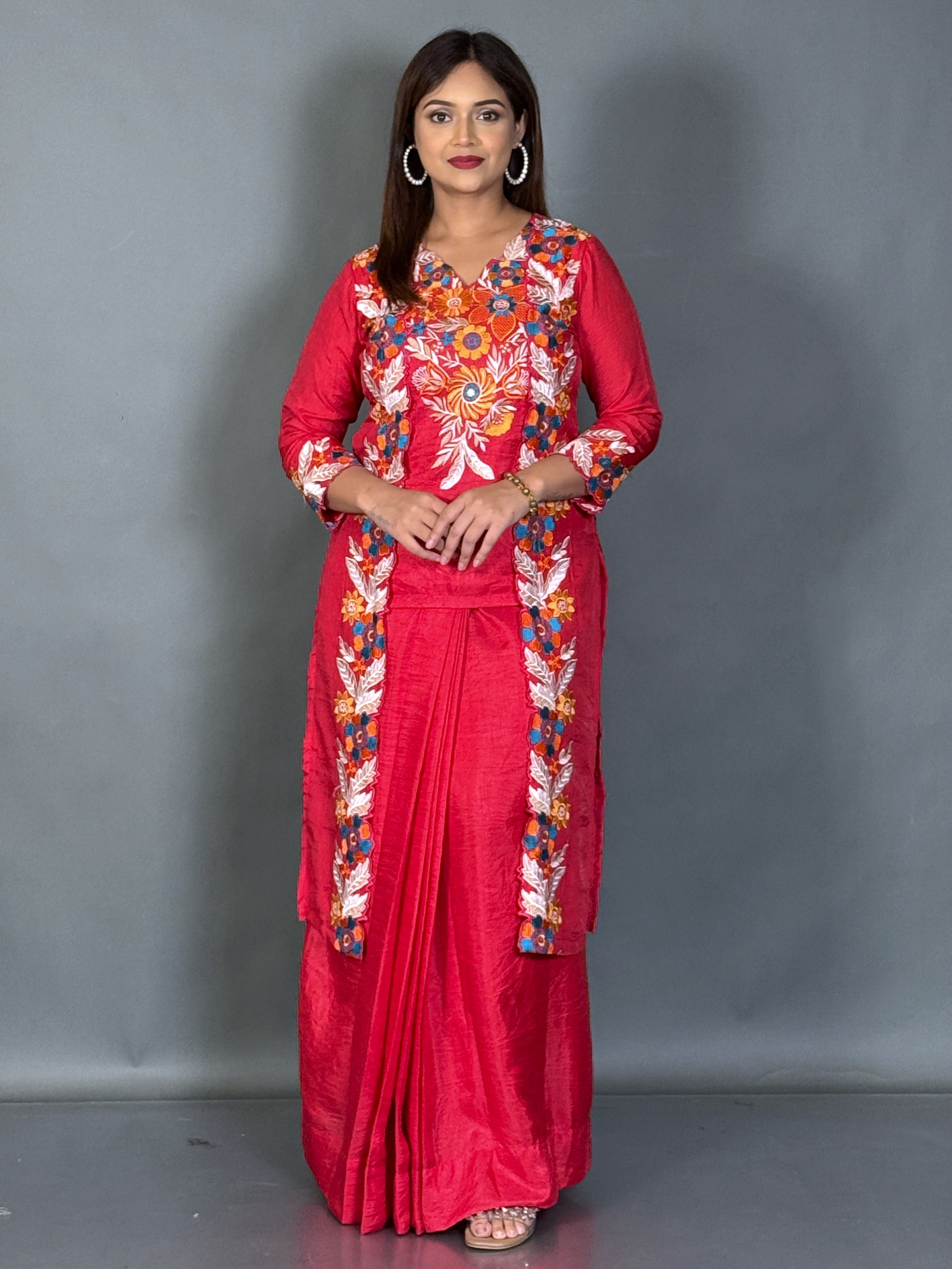 Ruby Blush Embroidered Fusion Set