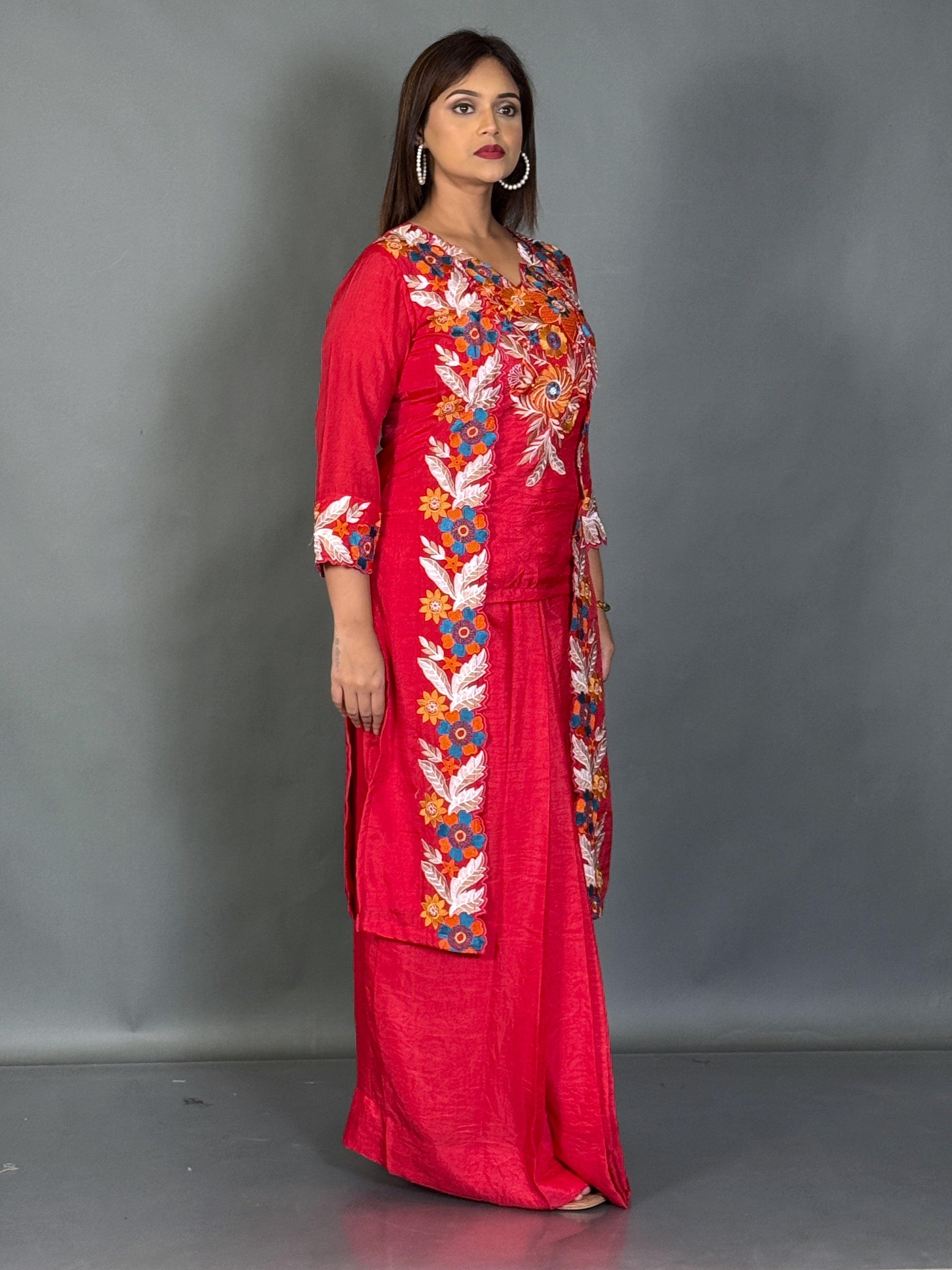 Ruby Blush Embroidered Fusion Set