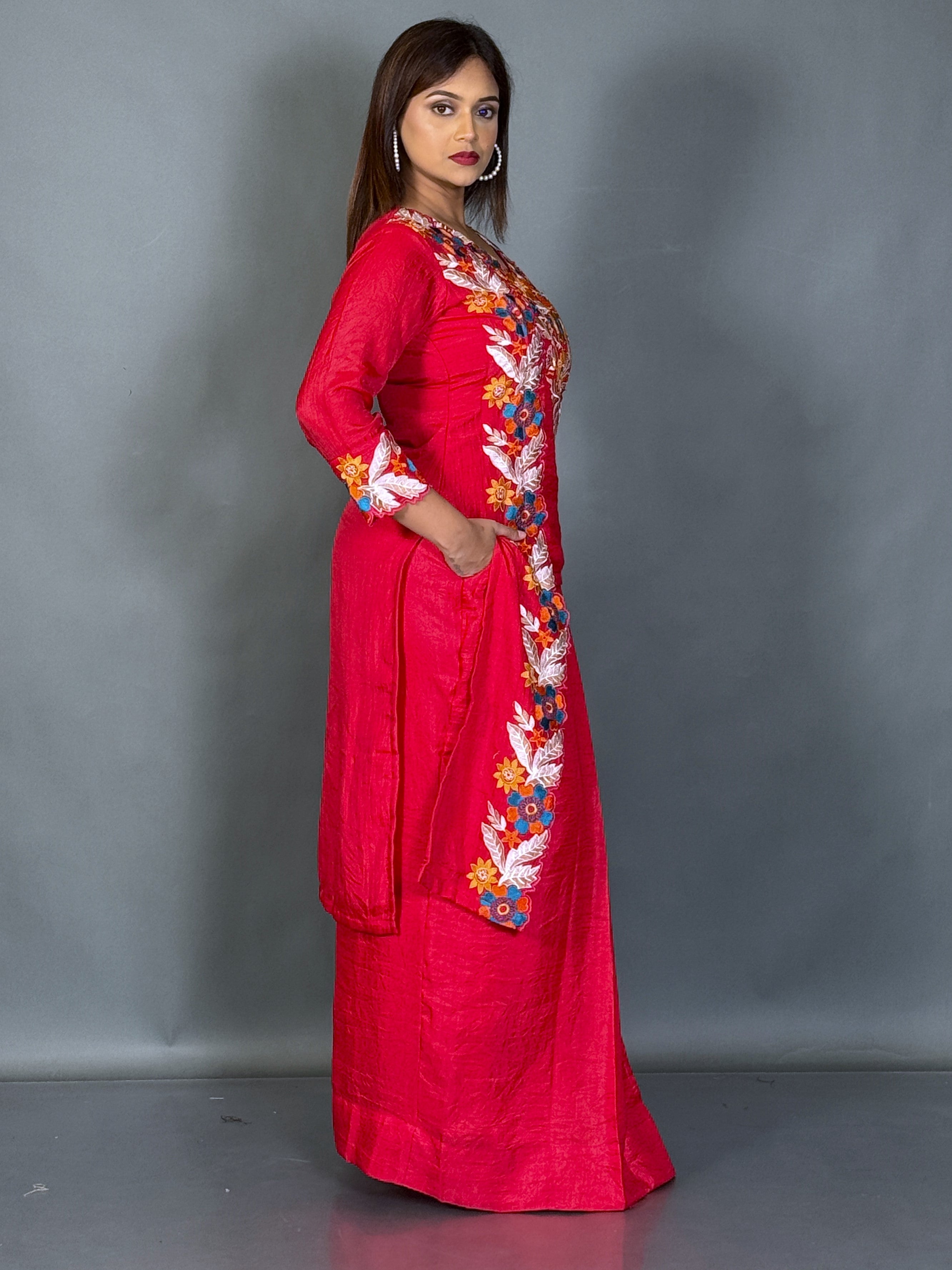 Ruby Blush Embroidered Fusion Set