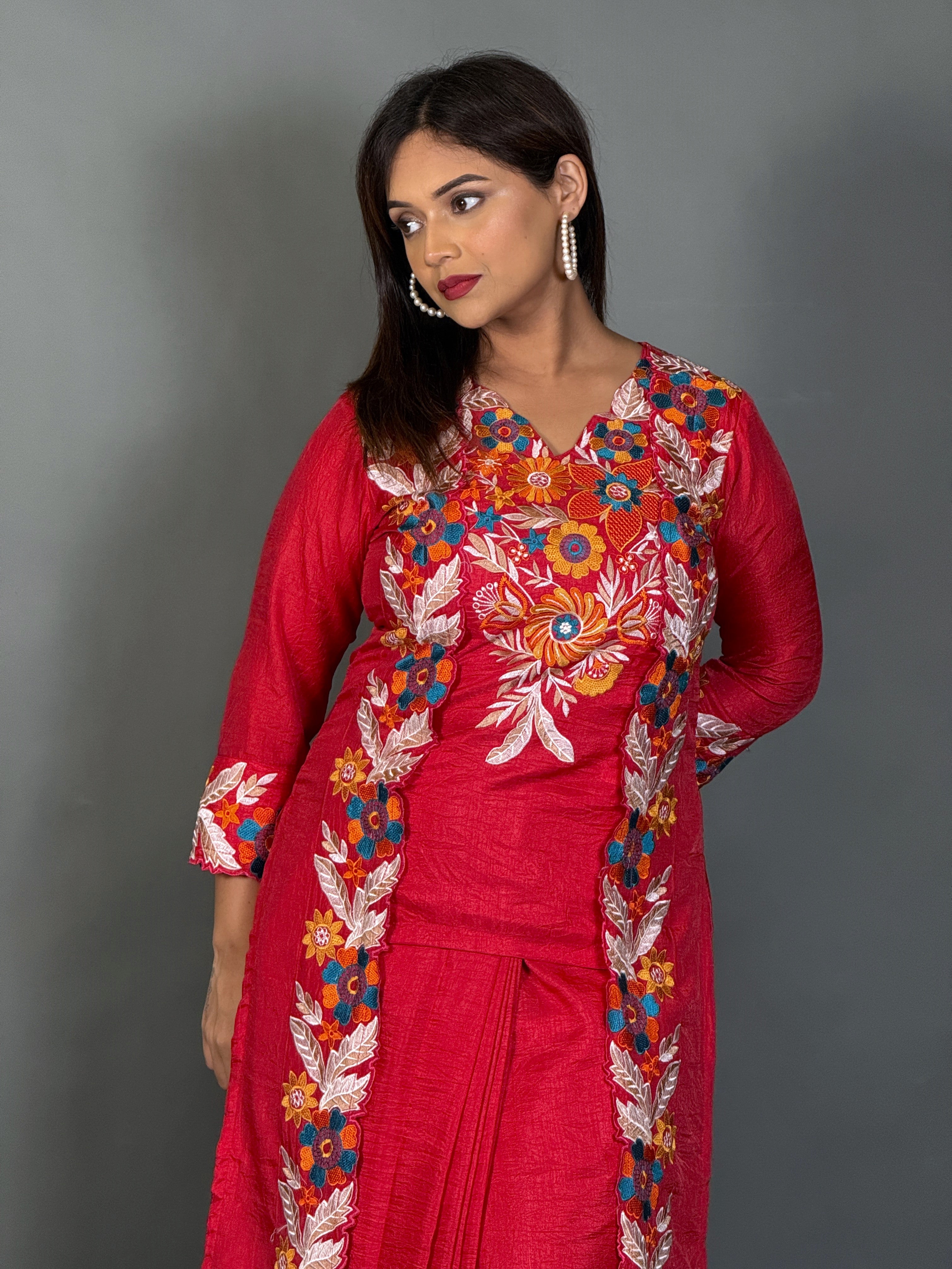 Ruby Blush Embroidered Fusion Set