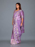 Royal Lavender Heritage Embroidered Insta Saree