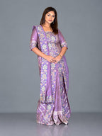 Royal Lavender Heritage Embroidered Insta Saree