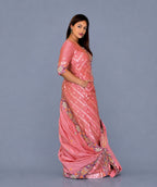Peach Petal Embroidered Insta Saree Set