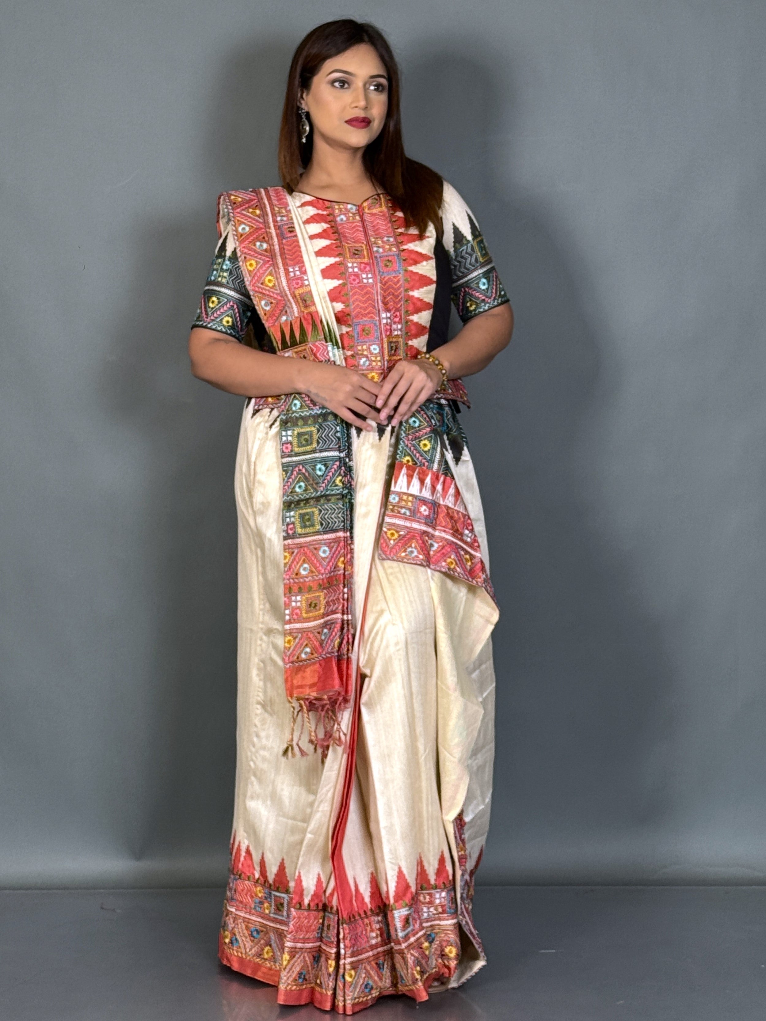 Midnight Heritage Lambani Semi Motka Tussar Insta Saree