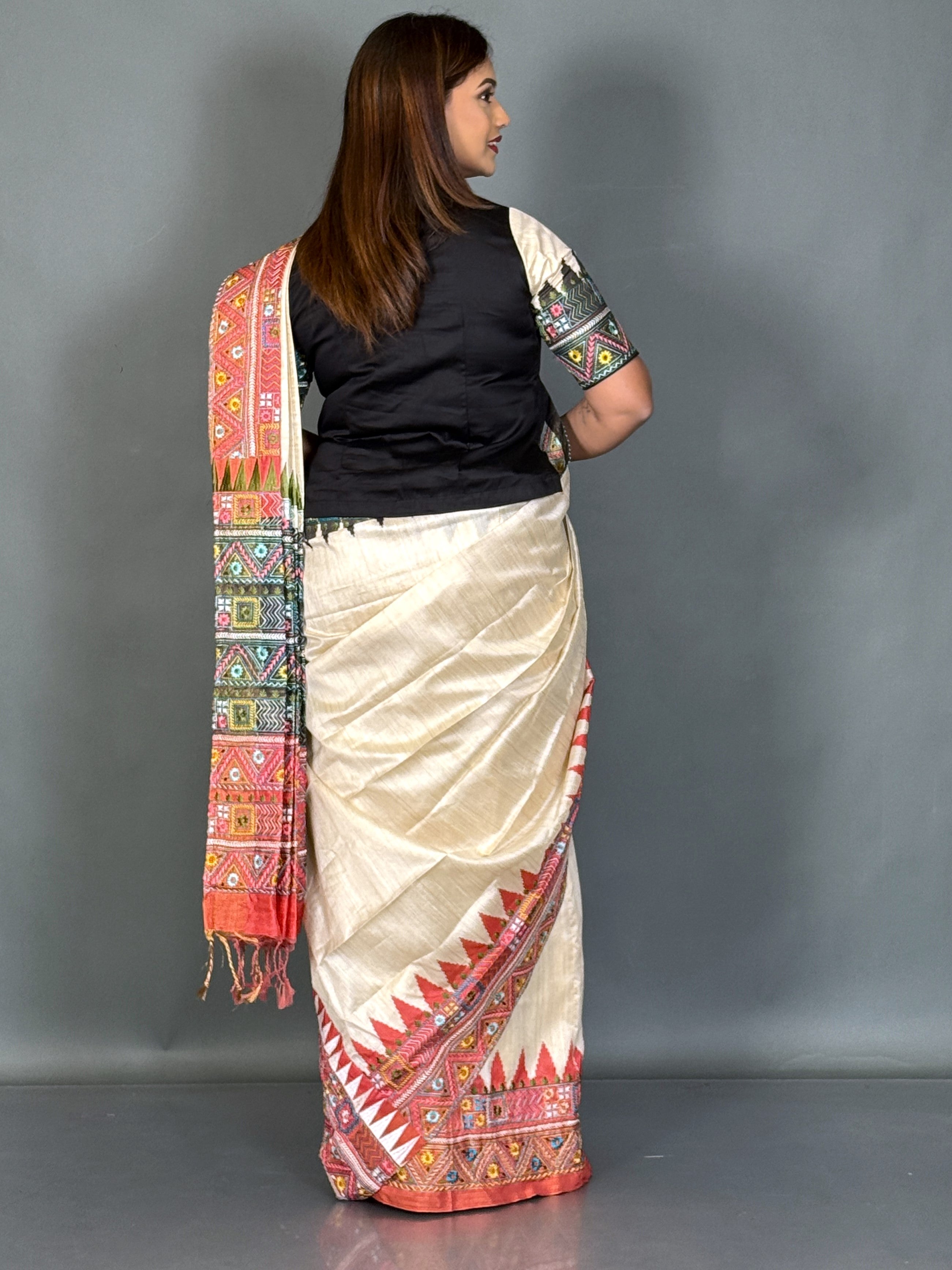 Midnight Heritage Lambani Semi Motka Tussar Insta Saree