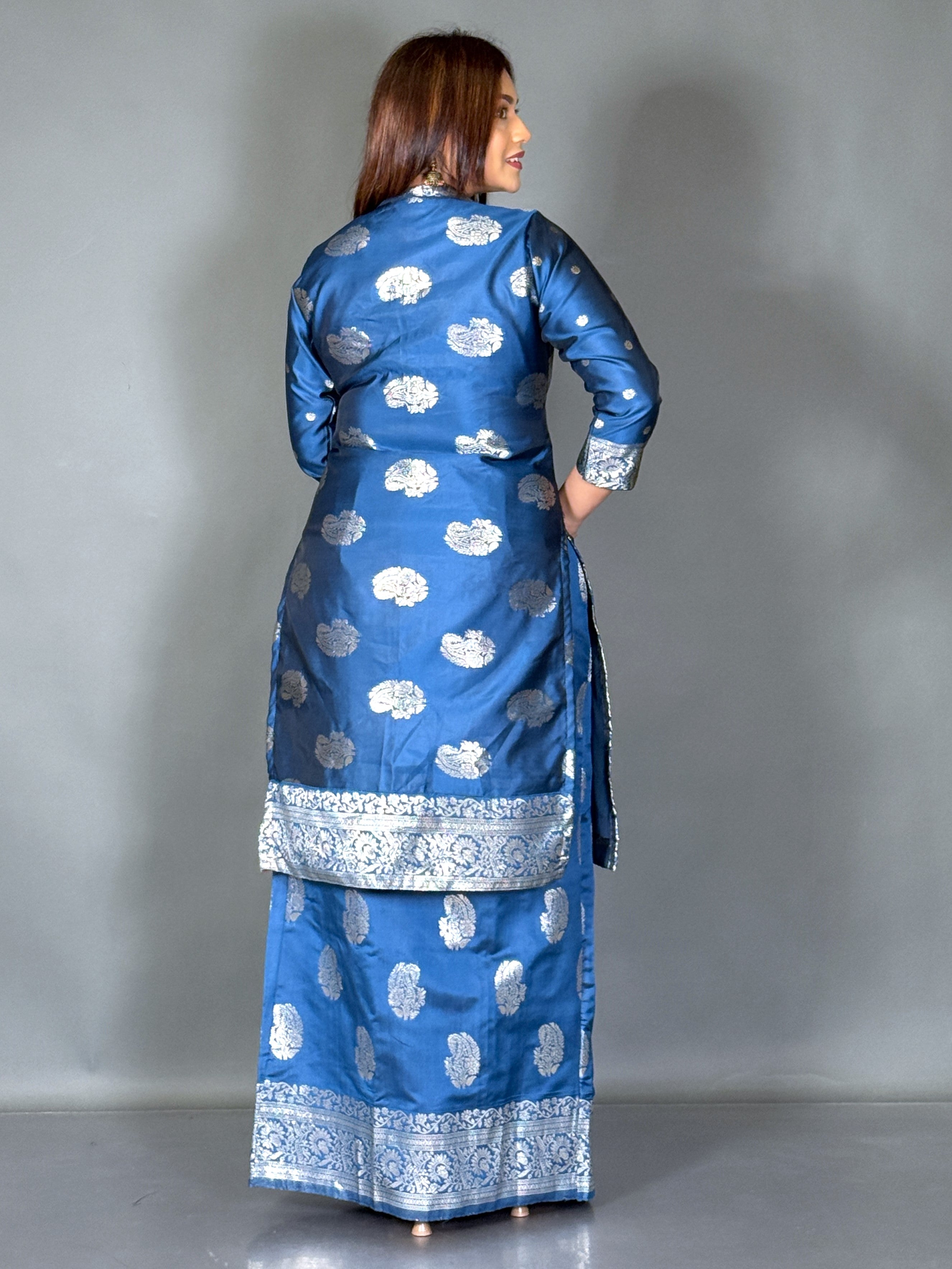 Mayura Grace Peacock Blue Fusion Set