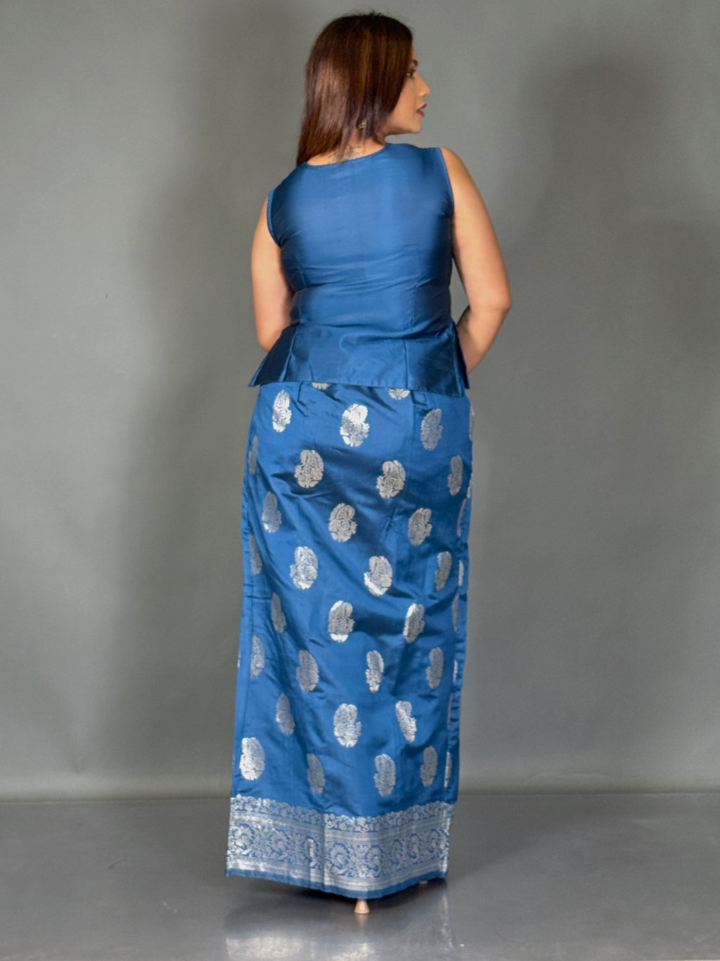 Mayura Grace Peacock Blue Fusion Set