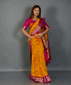 Royal Mustard Bomkai Semi Silk Insta Saree