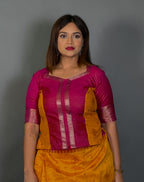 Royal Mustard Bomkai Semi Silk Insta Saree