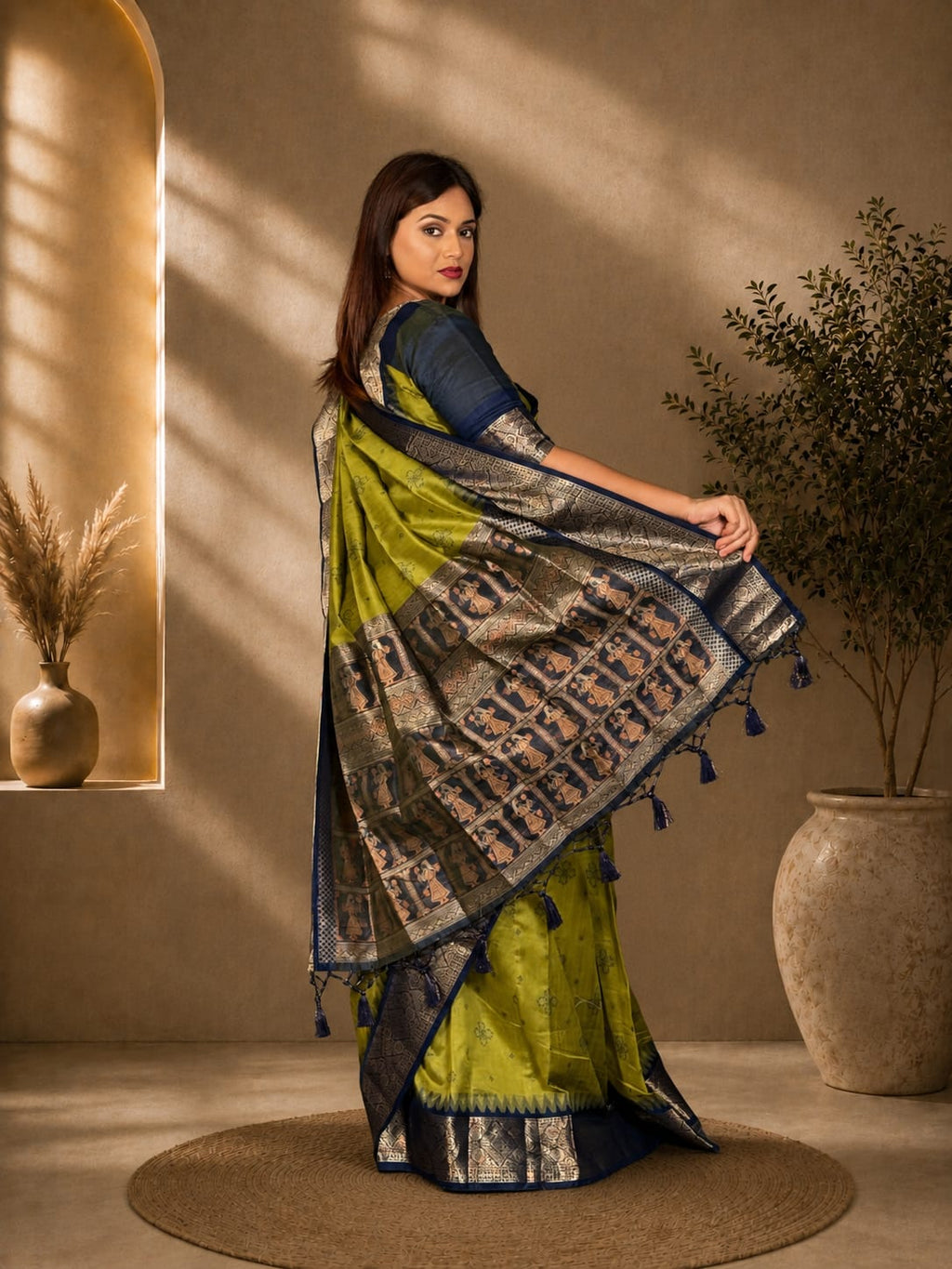 Ethereal Charm Bomkai Semi Silk Insta Saree