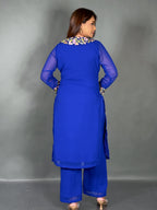 Royal Blue Embroidered Georgette Co-Ord Set