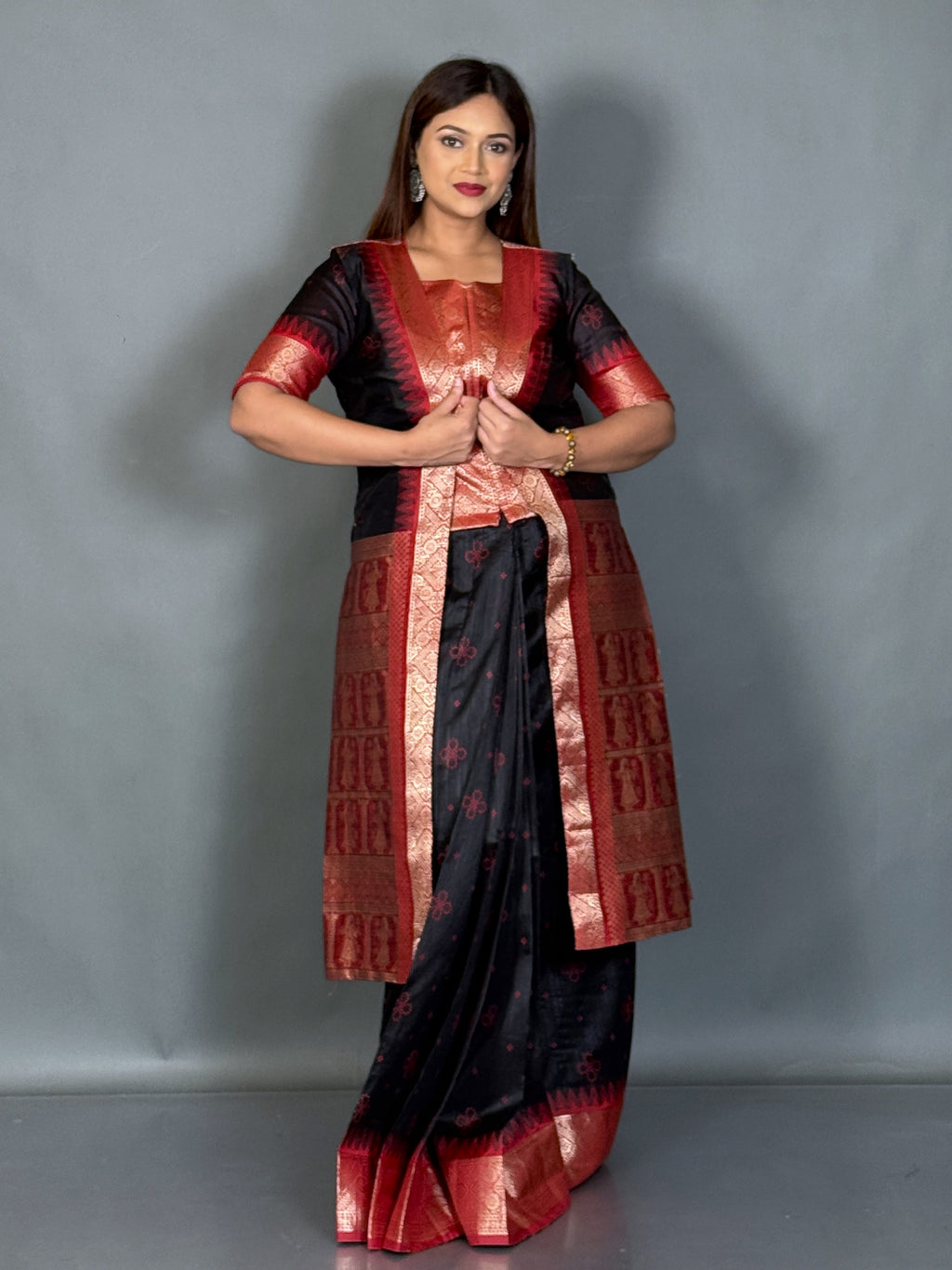 Designer Bomkai Weave Jacket Fusion Set
