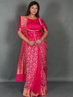 Gulabi Noor Designer Semi Silk Insta Saree Set