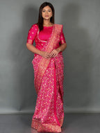 Gulabi Noor Designer Semi Silk Insta Saree Set