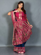 Midnight Muse Kantha Kalamkari Insta Saree