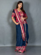 Midnight Muse Kantha Kalamkari Insta Saree