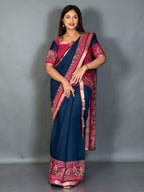 Midnight Muse Kantha Kalamkari Insta Saree