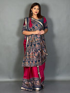 Mayura Peacock Kalamkari Chanderi Insta Saree Set
