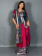 Mayura Peacock Kalamkari Chanderi Insta Saree Set