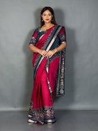 Mayura Peacock Kalamkari Chanderi Insta Saree Set