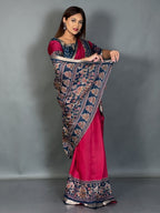 Mayura Peacock Kalamkari Chanderi Insta Saree Set