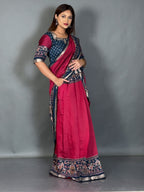 Mayura Peacock Kalamkari Chanderi Insta Saree Set