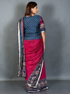 Mayura Peacock Kalamkari Chanderi Insta Saree Set