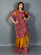 Prakriti Mustard & Maroon Kalamkari Chanderi Insta Saree Saree