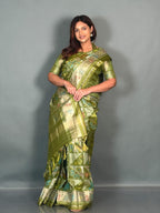 Green Aura Muga Chanderi Insta Saree