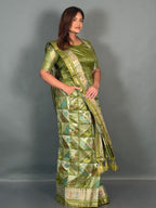 Green Aura Muga Chanderi Insta Saree