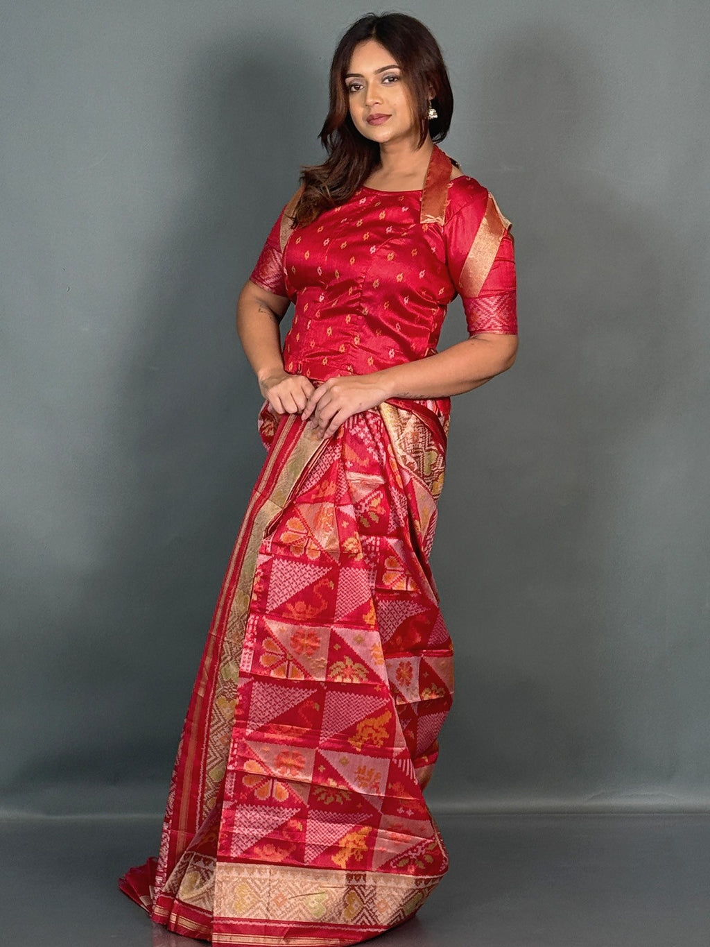 Ruby Aura Muga Chanderi Insta Saree Set