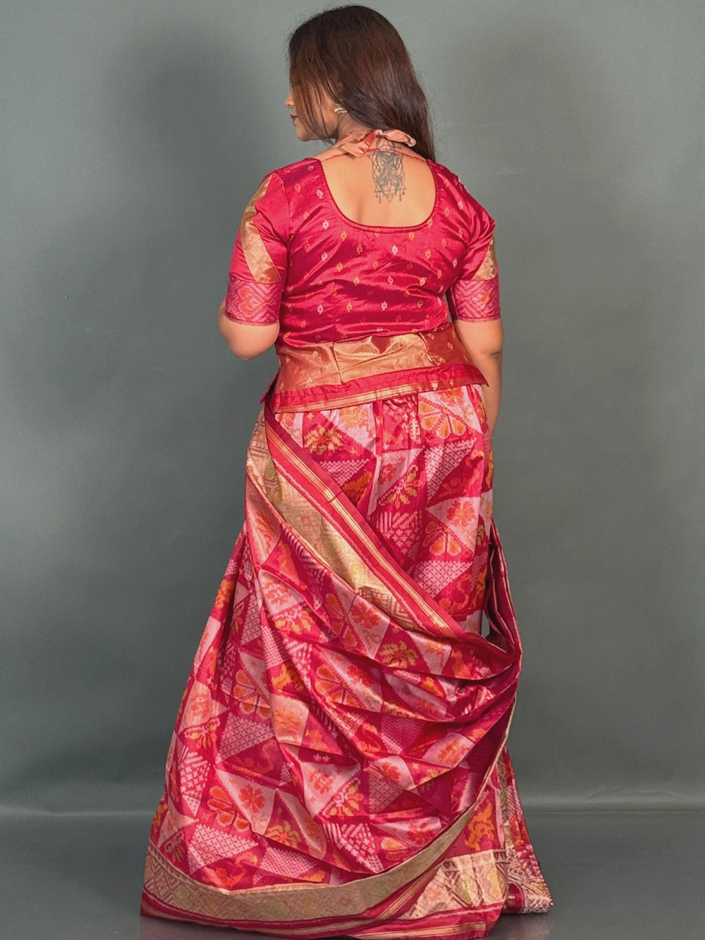 Ruby Aura Muga Chanderi Insta Saree Set