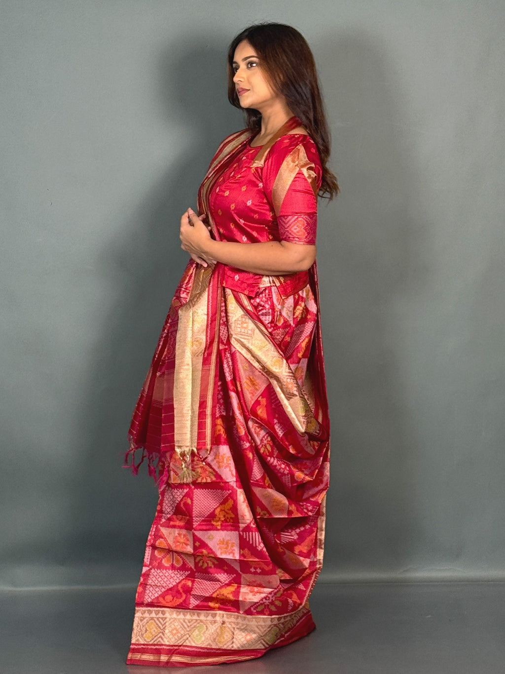 Ruby Aura Muga Chanderi Insta Saree Set