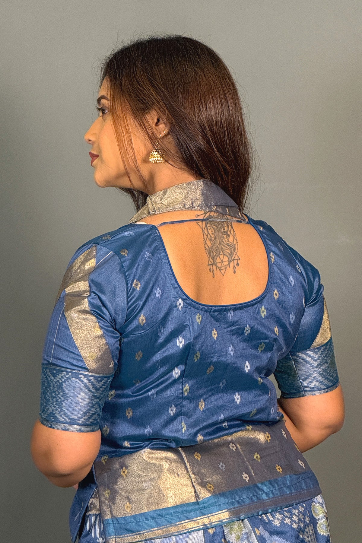 Azure Grace Muga Chanderi Insta Saree Set