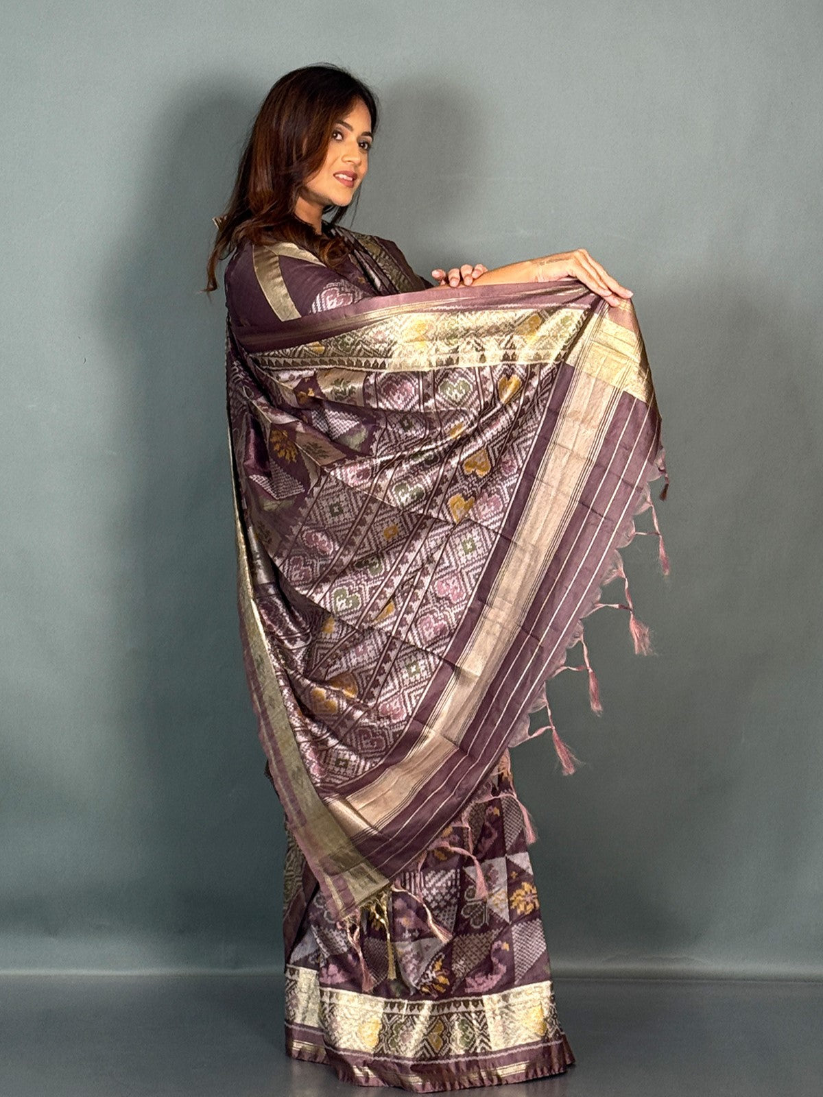 Cocoa Charm Chanderi Insta Saree Set