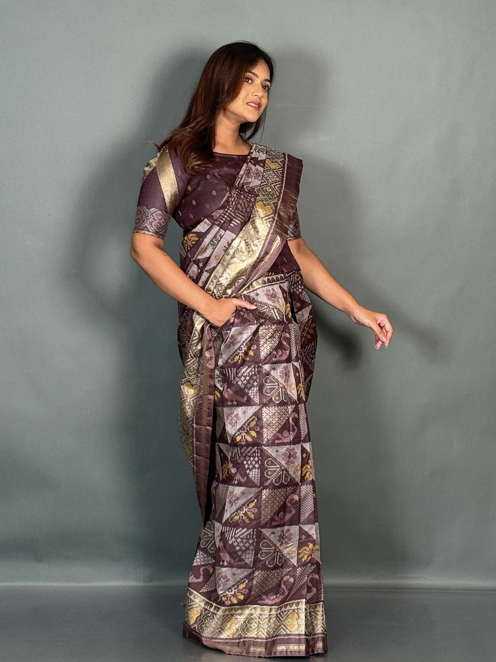 Cocoa Charm Chanderi Insta Saree Set