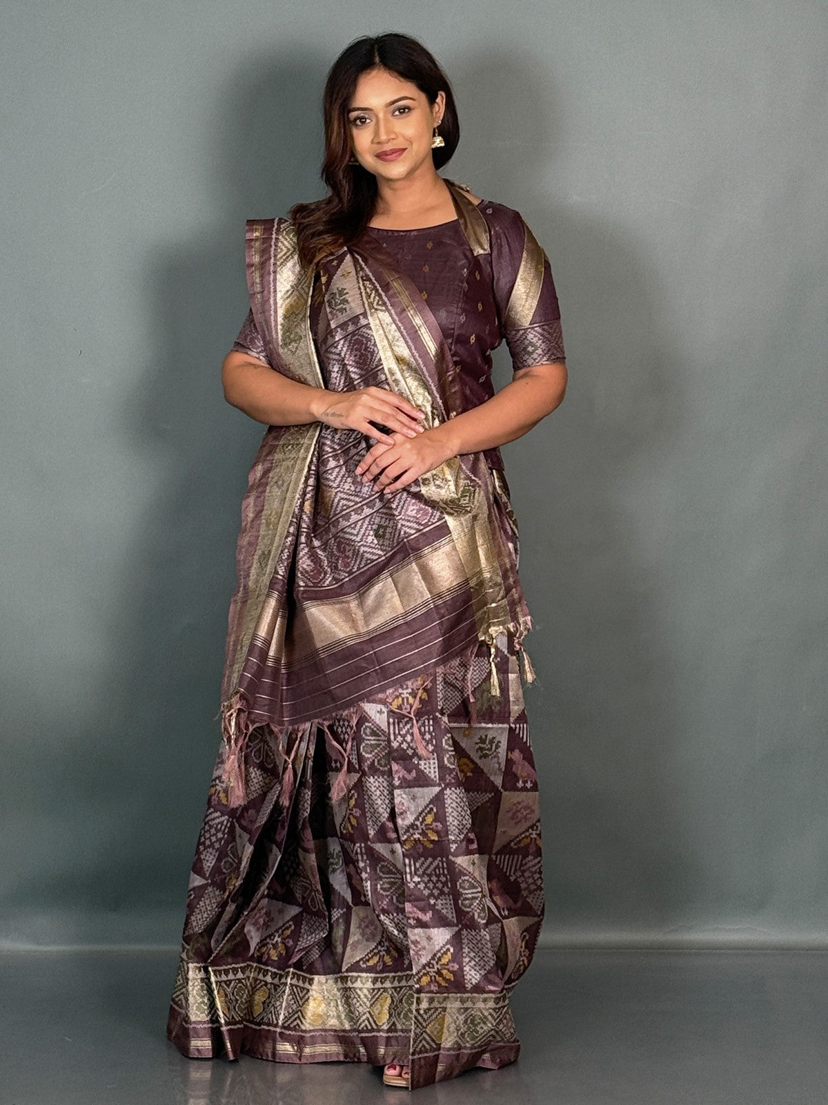 Cocoa Charm Chanderi Insta Saree Set
