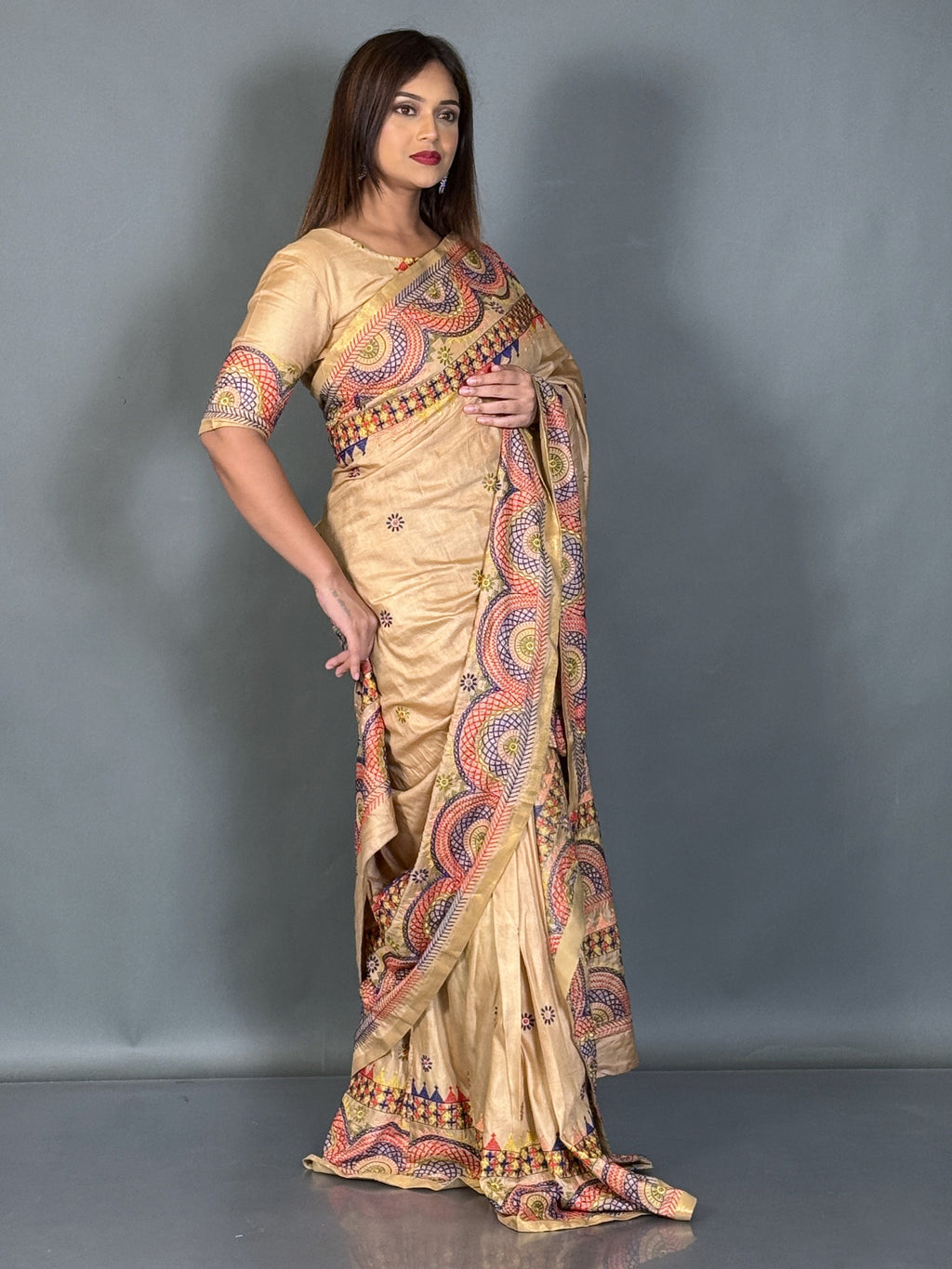 Tussar Muse Lambani Luxe Insta Saree Set