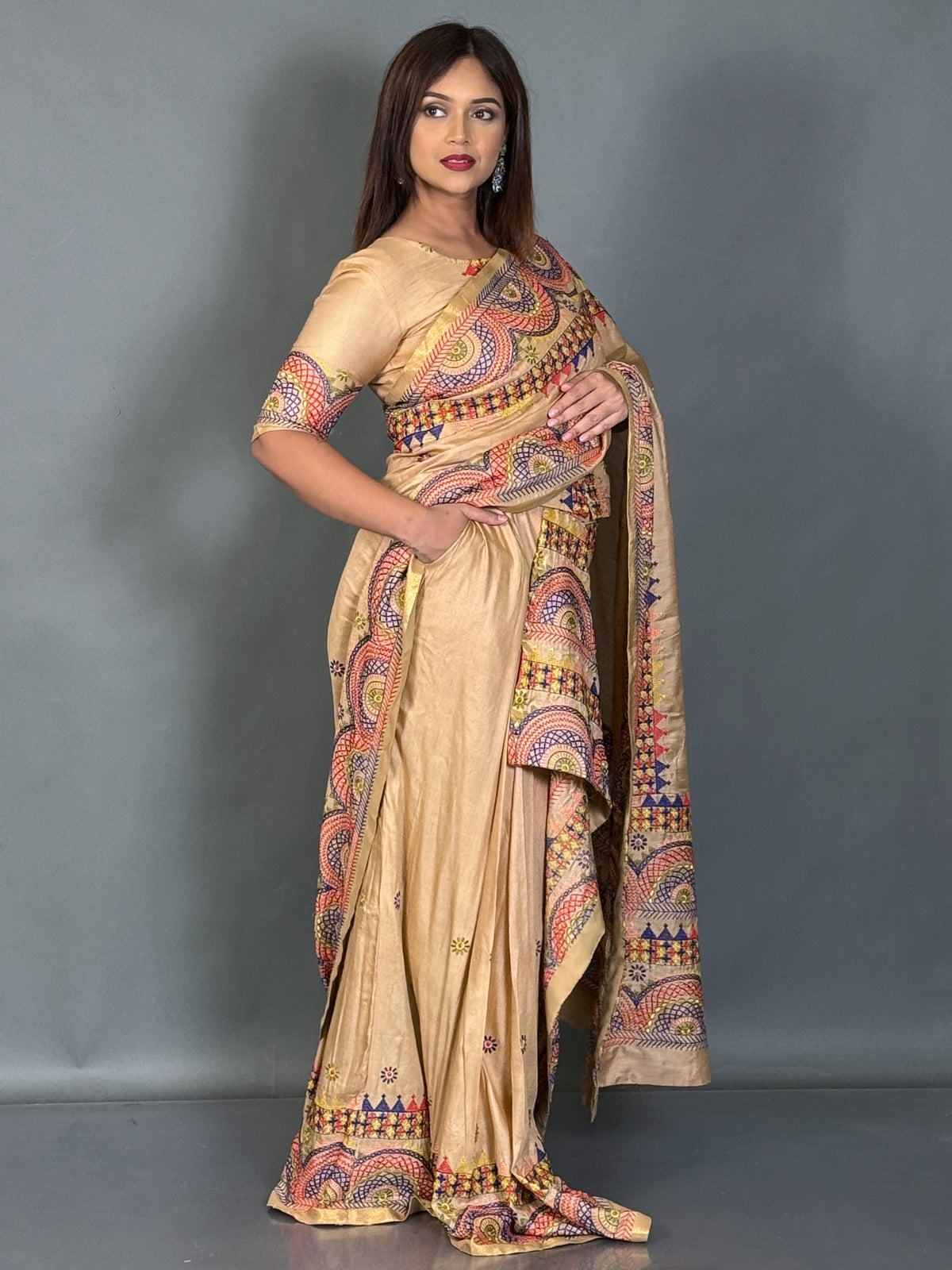 Tussar Muse Lambani Luxe Insta Saree Set