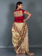 Tussar Muse Kantha Work Insta Saree Set