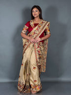 Tussar Muse Kantha Work Insta Saree Set