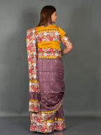 Mustard Choco Luxe Lambani Tussar Insta Saree Set