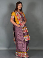 Mustard Choco Luxe Lambani Tussar Insta Saree Set